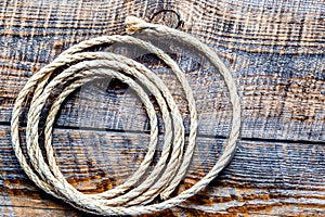 rope gyrate on a wooden table photo