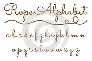 Rope hand drawn alphabet