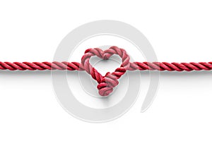 Rope with a heart shaped knot transparency background