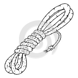 Rope icon. Vector illustration of a coil of rope.