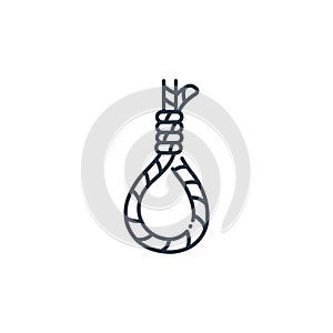 rope icon vector from pirate concept. Thin line illustration of rope editable stroke. rope linear sign for use on web and mobile