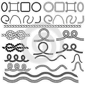 Rope icon vector set. cable illustration sign collection. Frame symbol or logo. knot  mark.