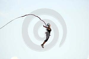 Rope jumping.Bungee jumping. photo