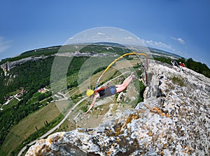 Rope jumping.Crimea. Kachy-Kalion.