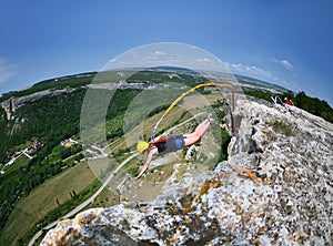 Rope jumping.Crimea. Kachy-Kalion. photo