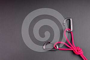 Rope and knot on  background.n