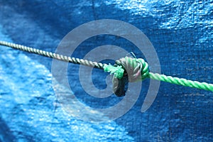 Rope knot with blue background