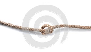 Rope with knot isolated over white background