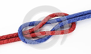 Rope knot isolated on white background. 3D illustration