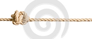Rope knot isolated on white photo