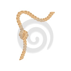 Rope knot, natural jute string rope vector Illustration