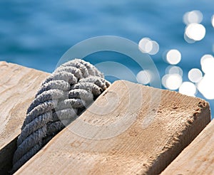 Rope knot on pier