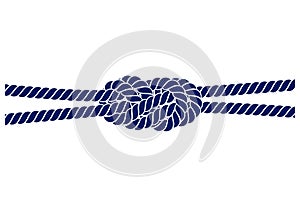 Rope knot on a white background photo