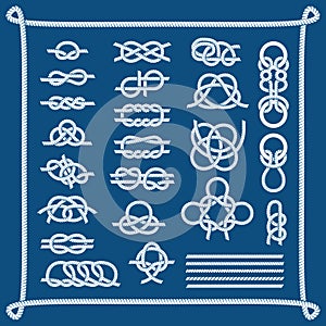 Rope knots vector illustration.