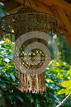 Rope lampshade as  gazebo decoration