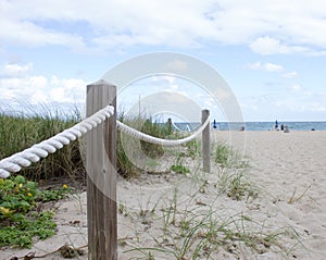 Rope leading to the beach