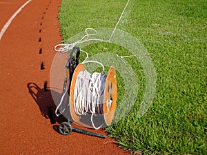 Rope and machinery in the football field