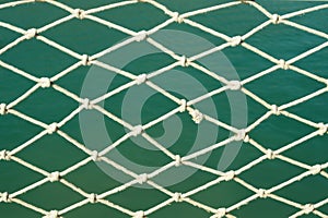 Rope net with knots background