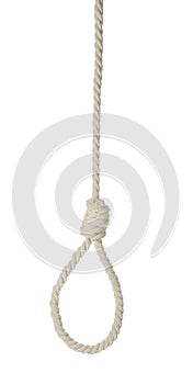 Rope noose with knot isolated on white