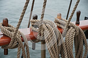 Rope on an old sailboat