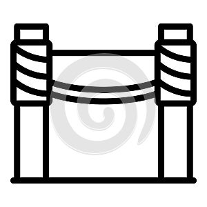 Rope park bars icon outline vector. Adventure sport