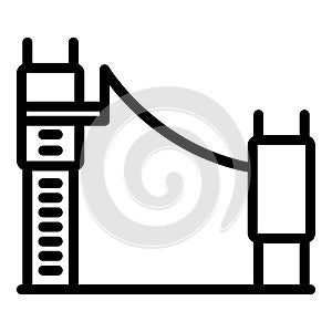 Rope park icon outline vector. Adventure sport