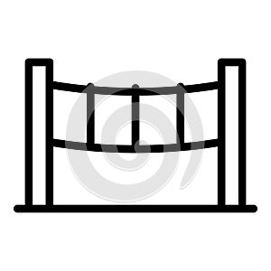 Rope park line icon outline vector. Adventure sport