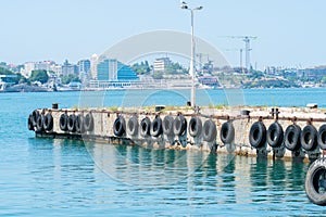 Rope pier sea water travel bollard marina dock yacht wharf, for boat summer for tourism and yachting anchor, ship pace