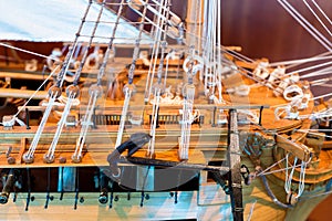 Rope Rigging on Wood Ship