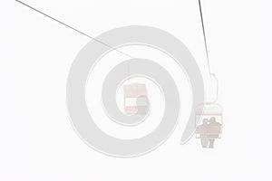 Rope road in mountains