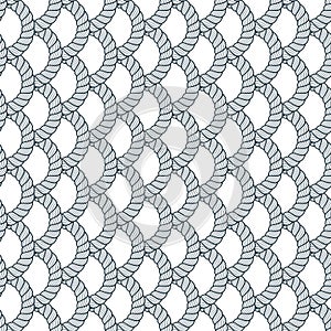 Rope seamless pattern, trendy vector wallpaper background. Weaving or fishing net macro detailed endless illustration. Usable for