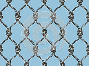 Rope seamless tied fishnet pattern