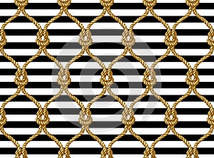 Rope seamless tied fishnet pattern