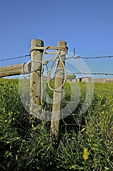 Rope secures gate