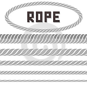 Rope Set with Oval Frame on White Background