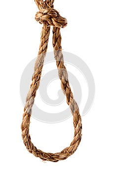 Rope in a slip knot on white