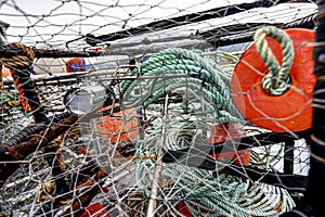 Rope and Tackle Aboard an Alaskan Crab Boat