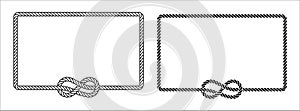 Rope tie square border vector design. Rope lace line vector. Pretty rope knot form. With space bar for writing text