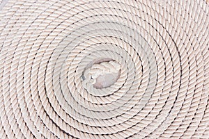 Rope tied cercle on the boat