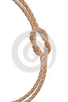 Rope tied with a reef knot photo