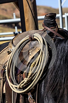 Rope Tied to Saddle photo