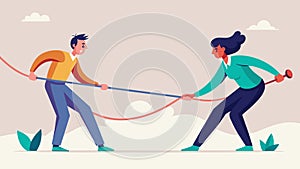 The rope is tightly gripped by each team the tension palpable as they wait for the whistle to blow.. Vector illustration