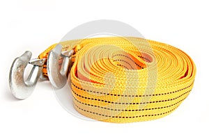 Rope tow rope for cars on a white background