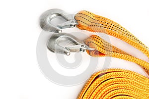 Rope tow rope for cars on a white background