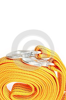 Rope tow rope for cars on a white background