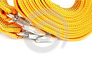 Rope tow rope for cars on a white background