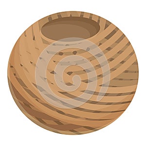 Rope vase icon cartoon vector. Knot cord