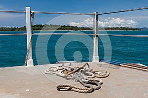 Rope on the vessel deck in.