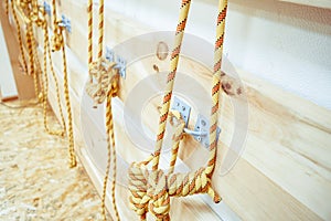 Rope on the wall in the hall