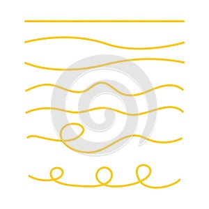 Rope wave yellow symbol collection.